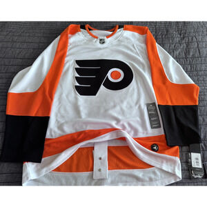 NWT Authentic Adidas Pro NHL Philadelphia Flyers White-Orange Home Jersey 50 New